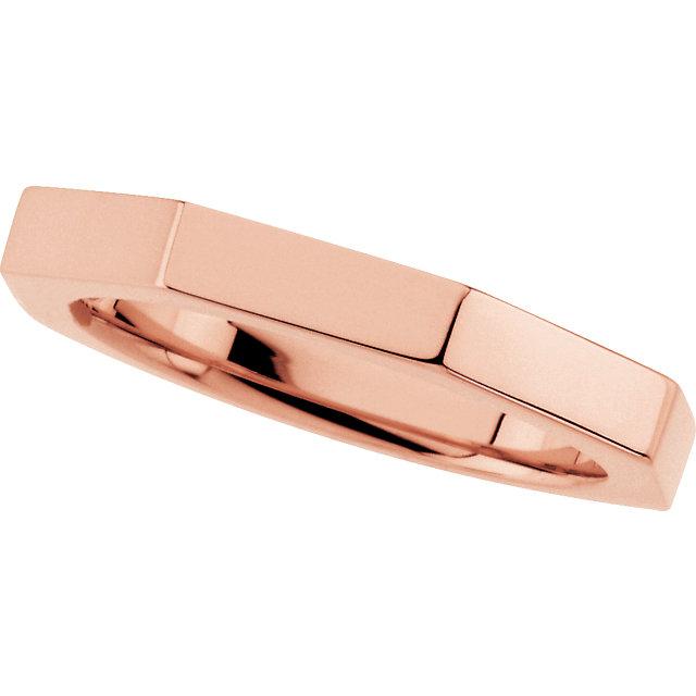 Octagon Wedding Band - Women's Stacking Band in rose gold