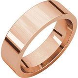 Flat Plain Men's Band 6mm - Wedding Band Recycled Gold - Gold Wedding band by Anueva Jewelry in rose gold
