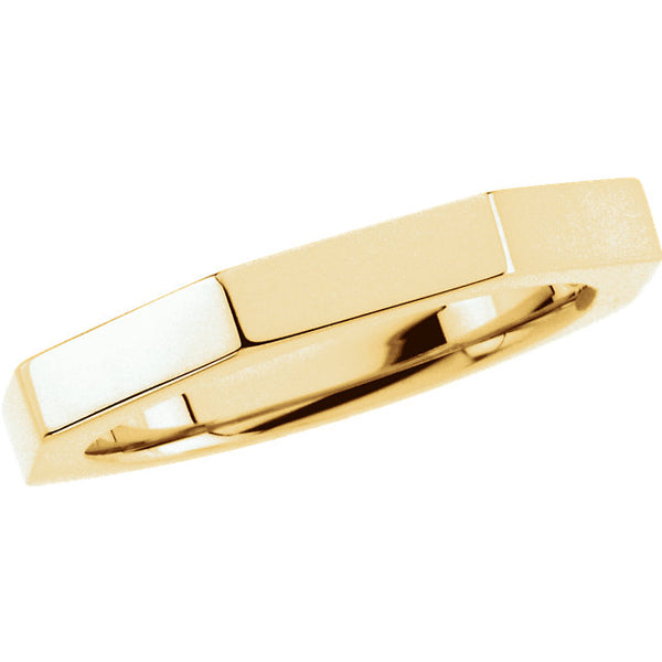 Octagon Wedding Band - Women's Stacking Band in yellow gold