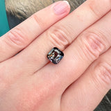 3.00CT CUSHION CUT MADAGASCAR SAPPHIRE, GREY-GREEN TO MERLOT PURPLE RED, 7.82X7.19X5.56MM