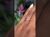 0.86ct Geo Slice Purple Sapphire Low Profile Bezel Solitaire Ring in 14k Rose Gold
