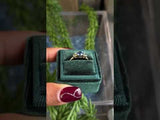 1.07ct Round Ceylon Sapphire and 3.8MM Round Sapphires Three Stone Ring in 14K Yellow Gold