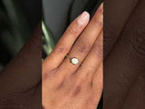 1.39ct Rough Montana Sapphire ring in Dainty 14k Yellow Gold Evergreen Setting