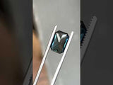 6.60CT RADIANT CUT MADAGASCAR SAPPHIRE, DEEP GREEN TEAL WITH FLASHES OF ROYAL BLUE , 12.70X8.55X6.16MM