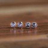 salt and pepper rosecut diamond rose recycled galaxy diamond halo gray stud earrings