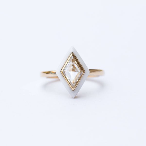Anueva Jewelry White Onyx Halo Ring