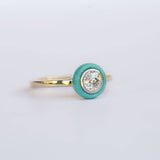 Anueva Jewelry Turquoise Halo ring Crown Jubilee Diamond