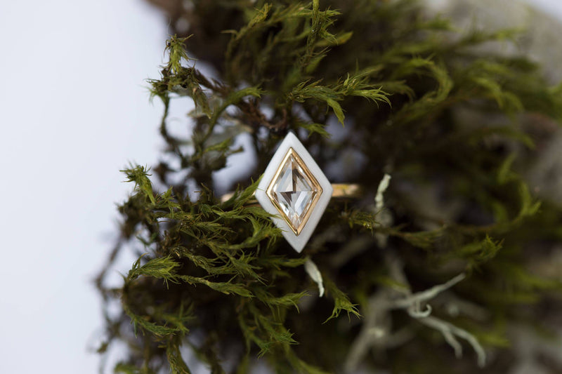 Anueva Jewelry White Onyx Halo Ring