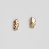 Mini Gold Leaf Stud Earrings - Real Leaf Castings in Solid Gold - Second Ear Piercing - Minimalist Jewelry - Grecian - Organic by Anueva