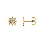 SAMPLE SALE- Solid Gold Star Diamond Earrings - Conflict free natural diamonds in a white gold cluster antique star earring design