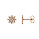 SAMPLE SALE- Solid Gold Star Diamond Earrings - Conflict free natural diamonds in a white gold cluster antique star earring design