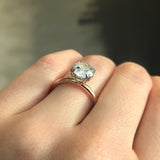 2.05ct Salt and Pepper Diamond Two-Tone Solitaire Ring in Double Claw Platinum and Rose Gold