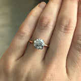 2.05ct Salt and Pepper Diamond Two-Tone Solitaire Ring in Double Claw Platinum and Rose Gold