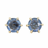 1.63ct Rosecut Ceylon Sapphire six prong stud earrings in 14k Yellow Gold