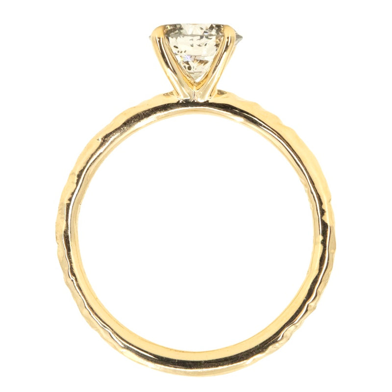 1.11ct Round Salt And Pepper Diamond Evergreen Solitaire in 14k Yellow Gold