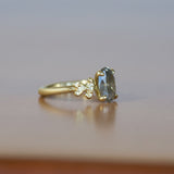 2.14ct Oval Grey Diamond Prong Set Mermaid Solitaire Ring in 18k Yellow Gold