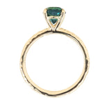 1.69ct Round Deep Blue-Green Sapphire Evergreen Solitaire in 14k Yellow Gold