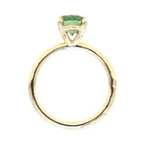 2.23ct Oval Seafoam Montana Sapphire Evergreen Solitaire in 14k Yellow Gold profile