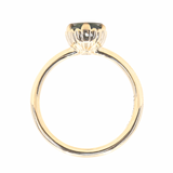 1.57ct Oval Parti Sapphire Scallop Cup Solitaire in 14k Yellow Gold