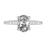 4 Prong Solitaire with French Set Diamond Band, Stackable - Setting