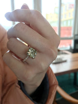 5.04ct GIA Green Radiant Cut Diamond Ring in 18k Rose Gold